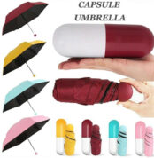 7 inch Folding Umbrella with Cute Capsule Case-maroon_2