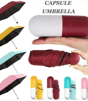7 inch Folding Umbrella with Cute Capsule Case-maroon_2