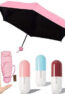 Folding Umbrella with Cute Capsule Case-pink_2